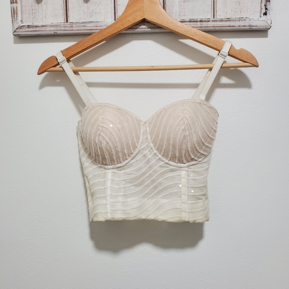 White Sequin Corset